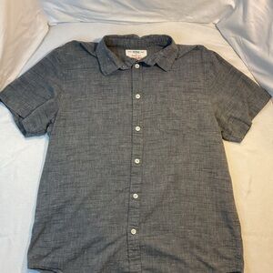 Urban Pipeline Men's Awesomely Soft Grey Textured Short Sleeve Button Up, Size L